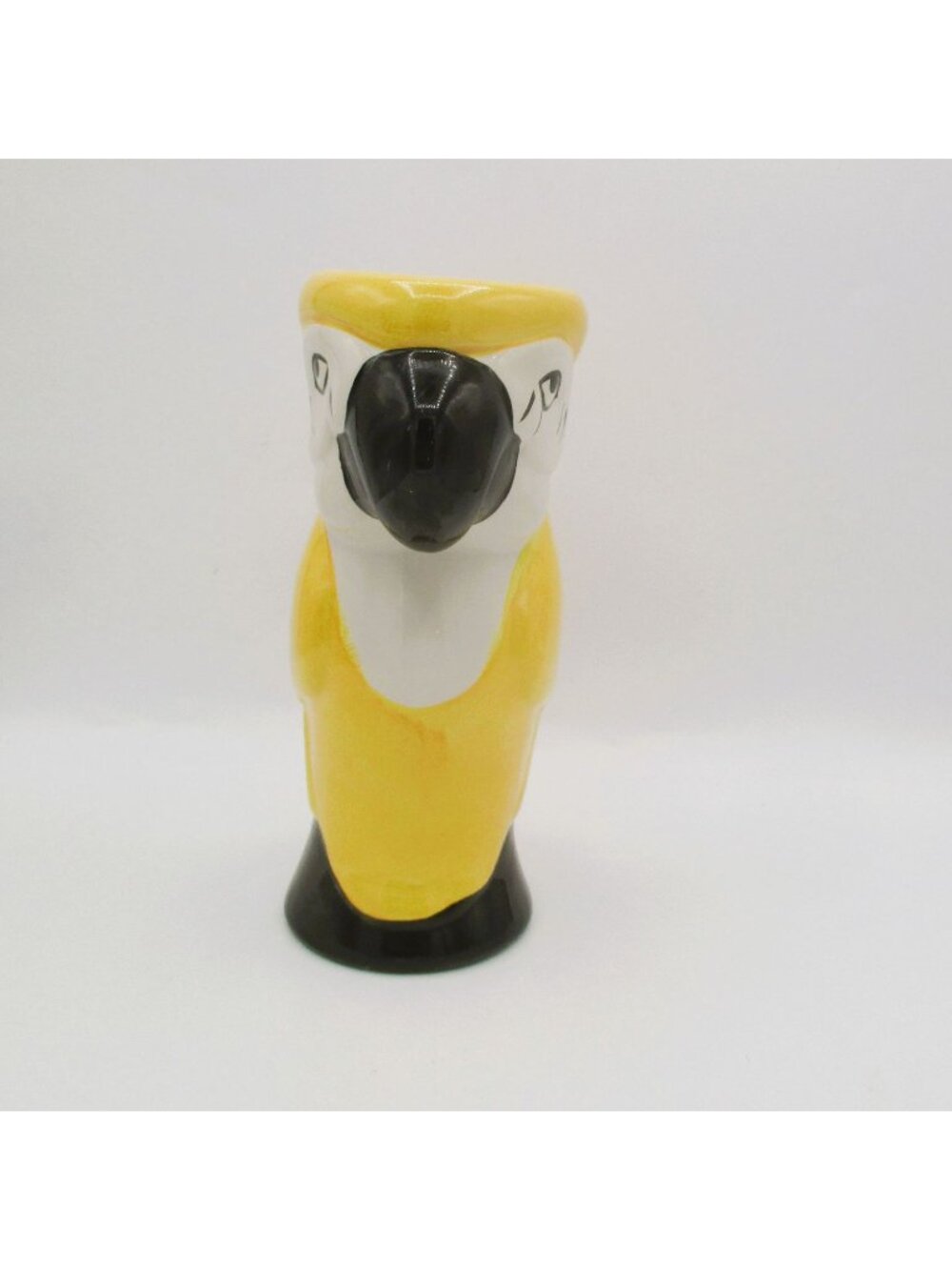 Ceramic Yellow parrot Vase 8" Tropical Planter Or  Succulent Pot